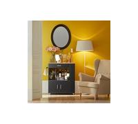 SoBuy Desserte Roulante FKW113-SCH - Tiroir, étagère latérale, porte-torchon, Noir G