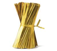 FKWKUW Lot de 800 Attaches Torsadées Métalliques pour Sachets - Clips De Fermeture Dorés - Bandes De Fermeture - pour Boulangerie, Sacs À Bonbons, Biscuits, Chocolat