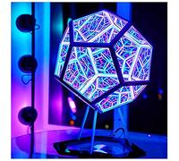 Fkxczn Lumière d'art Couleur dodécaèdre Infini, Lampe de Nuit à LED pour Espace créatif et Cool, veilleuse à Miroir Infini 3D, Lampe décorative de Charge USB, décoration de Bureau à Domicile