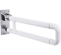 FKXSXAZ Barres d'appui de Douche et de Toilettes Pliables en Acier Inoxydable, Fixation Murale, Barre de Maintien de Salle de Bain relevable en Forme de U, antidérapante - Jaune (Vert clai