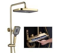 FKXSXAZ Colonne de Douche Moderne tatic RSS0322 - Ensemble de Commande Tactile avec système d'éclairage ambiant LED, Robinet de Baignoire carré brossé en Laiton.