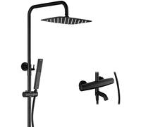 FKXSXAZ Ensemble de douche thermostatique en laiton noir, trois fonctions, mitigeur inverseur de baignoire avec hauteur réglable, tête de pulvérisation et robinets de baignoire, ensemble B