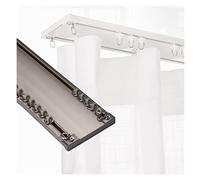 FKXSXAZ Ensemble de Rails de Plafond Robustes pour Rideaux, 400 cm / 13,1 pi, Doubles et reliés, avec poulies, Embouts et Supports. Idéal pour Les Rideaux de Douche de Camping-Car - Couleu