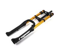 FKXSXAZ Fourche à Suspension pour vélo électrique 20 Pouces, pneus 4.0, Fourche Large, Double Bras oscillant, débattement pneumatique de 110 mm, Rebond réglable, axe Droit 1~1/8'', Frein à