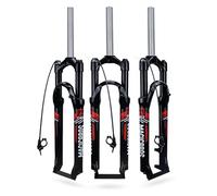 FKXSXAZ Fourche de Suspension pour VTT 26/27,5/29 Pouces, Amortisseur à Ressort hydraulique avec réglage du Rebond, débattement de 80 mm, Pivot Droit de 28,6 mm, Blocage au Guidon sans Fil