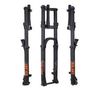 FKXSXAZ Fourche de Suspension VTT 26/27,5/29 Pouces, à air, débattement de 160 mm, Rebond réglable, axe traversant 15 x 110 mm, Fourche de Descente, Pivot Conique 1-1/2" à Double é