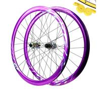 FKXSXAZ Paire de Roues VTT 700C, Jantes Double paroi, 2 roulements à l'avant, 4 à l'arrière, Rayons Droits 24 Trous, Compatible 7-12 Vitesses * Roues 23C-45C