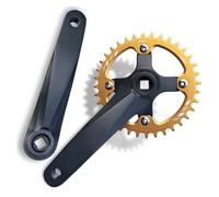 FKXSXAZ Pédalier pour VTT monovitesse à axe carré, 152/165/170 mm, 32/34/36/38 Dents, pour VTT/VÉ/Vélo de Ville