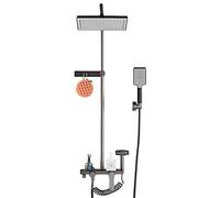 FKXSXAZ Pommeau de Douche Effet Pluie avec Bras d'extension - Douchette à Main Haute Pression de 30 cm (12 Pouces) - Design Moderne et Luxueux