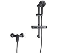 FKXSXAZ Pommeau de Douche Effet Pluie avec Bras réglable, douchette à Main Haute Pression, Ensemble Mural avec douchette, kit de robinetterie et Garniture pour Baignoire à poignée Unique