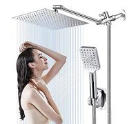 FKXSXAZ Pommeau de Douche Haute Pression Effet Pluie, douchette à Main combinée avec Bras orientable, têtes en Acier Inoxydable, Jet Puissant et Flexible Long