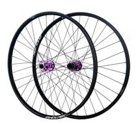 FKXSXAZ VTT 26/27,5/29 Pouces, axe traversant 15 x 100 mm, 32 Trous, 2 roulements à l'avant, 4 à l'arrière, Jante Ultra-légère en Alliage d'aluminium (Couleur : Violet, Taille 29 Pouces)