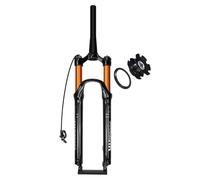 FKXSXAZ VTT 26 27,5 29 Pouces, Fourche à Suspension pneumatique, débattement 120 mm, Fourche Avant Droite/Conique 1-1/8", axe traversant 9 x 100 mm, Freins à Disque à Serrage Rapid