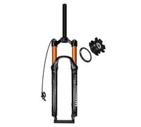 FKXSXAZ VTT 26 27,5 29 Pouces, Fourche à Suspension pneumatique, débattement 120 mm, Fourche Avant Droite/Conique 1-1/8", axe traversant 9 x 100 mm, Freins à Disque à Serrage Rapid