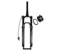 FKXSXAZ VTT 26 27,5 29 Pouces, Fourche à Suspension pneumatique, débattement 120 mm, Fourche Avant Droite/Conique 1-1/8", axe traversant 9 x 100 mm, Freins à Disque à Serrage Rapid