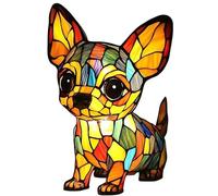 FkYstrix Petit Chien Lampe,Rétro teinté résine Tableau Lumière de Nuit,3D Mignon Chiot Lampes de Table,Cadeau pour Amants Décoration Maison, Chihuahua 2