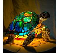 FkYstrix Retro Stained Resin Animal Table Lamp,Animal Table Lamp Series Bedside Lamp Small Night Light Decorative, Turtle