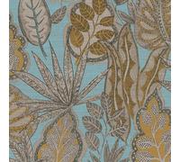 FL61114 - Papier Peint Galerie Feuille D'Arbre Bleue