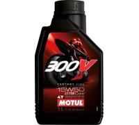 Flacon 1 L Huile Motul Moto 300V Racing 15W50 4-Temps Synthétique
