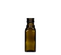 Flacon 100 ml vinaigre/huile 'Quadra', verre, carré, vert antique, ouverture : DOP