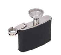 Flacon à vin et à whisky portable en acier inoxydable, élégant récipient en cuir pour bouteille d'alcool, flacon de voyage durable pour camping en plein air, pique-nique, pêche, (Pichet de 4 oz + 1
