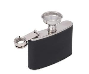 Flacon à vin et à whisky portable en acier inoxydable, élégant récipient en cuir pour bouteille d'alcool, flacon de voyage durable pour camping en plein air, pique-nique, pêche, (Pichet de 4 oz + 1
