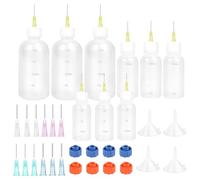 Flacon Aiguille，Lot de 41 Applicateur de Bouteille Aiguille，Bouteilles de Colle Aiguilles de Distribution et Bouchons，Flacons à Aiguilles，Applicateur de Bouteille à Aiguilles pour Artisanat，Colle