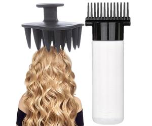 Flacon Applicateur à Peigne pour Racines - Massageur Cuir Chevelu | 180ml | Peigne Flacon Multifonction Pour Femmes Soins Capillaires Shampooing Teinture Salons