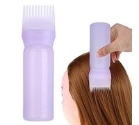 Flacon applicateur de peigne à racine, 3 couleurs, flacon léger pour teinture des cheveux avec échelle graduée pour brosse, shampooing, coloration, peigne à huile (bleu)