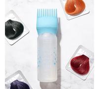 Flacon applicateur de shampooing rechargeable avec embout peigne pour salon de coiffure, bleu