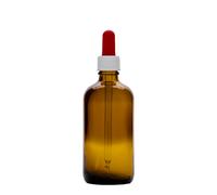 Flacon compte-gouttes 100 ml Médical, verre, brun-rouge, ouverture : DIN 18