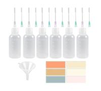 Flacon Compte-gouttes D'huile 50ml avec Applicateurs de Précision et 12 Embouts, Bouteilles Souples Réutilisables pour Quilling, Papier, Collage et Peinture