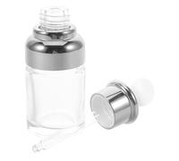 Flacon Compte-gouttes en Verre 30ml Rechargeable pour Huiles | Bouchon Silicone Argenté, Usage Voyage et Échantillons, Contrôle Précis du Dosage, Étanchéité Fiable