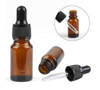 Flacon Compte Gouttes Vide En Verre Pour Huile Essentielle, Ambre, Liquide D'aromathérapie, Gouttes Brunes Pour Massage, Pipette, 10ml, 1/5/10 Pièces