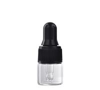 Flacon compte-gouttes vide en verre transparent rechargeable de 1 ml/2 ml/3 ml