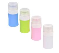 Flacon Cosmétique de Voyage 4 Pièces 38ml en Silicone | Bouchon à Étanchéité, Corps Souple à Presser, Usage en Paquet de Sport et Déplacement, pour Voyage