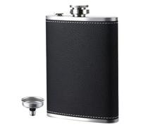 Flacon d'alcool à boire, flacon d'alcool pour liqueur, flasque en acier inoxydable avec entonnoir Flasque d'alcool de 8 oz | Flacon de liqueur à paillettes portable étanche pour homme