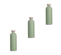 Flacon de Gel Bain 400ml, Lot de 3, PE PP Vert | Bouchon à Rabat, Format Compact et Léger, Usage Simple au Quotidien, Contenant Sécurisé pour Voyage