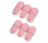 Flacon de Gloss à Lèvres Ovale en Plastique Rose 3ml, Lot de 6 | Rechargeable avec Wand, Matériau Transparent pour Repérage Facile, Format Portable Anti-fuite