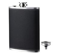 Flacon de liqueur de hanche | Flasque en acier inoxydable avec entonnoir | Flasque d'alcool de 20 ml | Flasque à liqueur anti-fuite avec paillettes