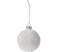 Flacon de Noël en verre 8cm, blanc givré