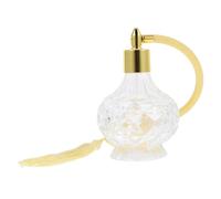 Flacon de Parfum à Pompon 80ml en Verre Rechargeable Vintage | Bouteille à Motif Gravé, Pulvérisation Fine, Style Rétro, pour Essence et Fragrance, Usage Décoratif Couleur Aléatoire