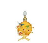 Flacon de parfum ancien en verre de 30 ml, cadeau artisanal for maman, flacon d'huile essentielle rétro avec motif floral, contenant de parfum fantaisie antique (rouge)(Yellow)