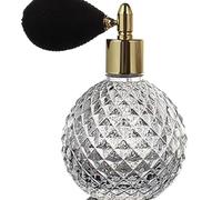 Flacon de parfum antique, vaporisateur en cristal vintage de 100 ml, distributeur de cosmétiques for femmes, désodorisant for voiture, accessoires de voyage (gris)(Transparent)