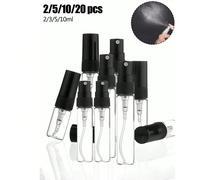Flacon de parfum vaporisateur noir transparent rechargeable, brume fine, mini flacon de parfum vaporisateur rechargeable, récipient de stockage d'essence cosmétique, mise en bouteille de parfum, boîte