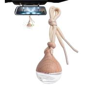 Flacon de parfum vide pour voiture - récipient diffuseur dans, accessoire avec bouchon en bois | décoration de voiture avec parfum de longue durée, élégant flacon pendentif pour accessoires Appen