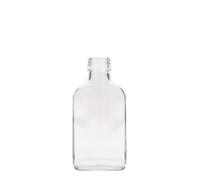 Flacon de poche 100 ml, rectangulaire, verre, ouverture : PP 28