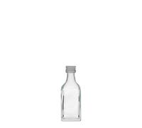 Flacon de poche 20 ml, rectangulaire, verre, col : PP 18