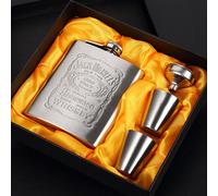 Flacon De Poche En Acier Inoxydable 7oz, Tasse À Vin Wisky, Avec Boîte, Mini Bouteille D'alcool Pour Homme, Cadeau