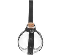 Flacon de Potion D'halloween, Bouteille Sphérique en Verre Noir, Étui Cuir | 1 Set Médiéval Fantaisie, Bouchon Liège Amovible, Léger et Portable, pour Cosplayers et Théâtre